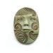 Tribal Designs Oval Pale Turquoise Blue Art Doll Face Cab Swirls Polymer Clay Goddess Cabochon 2588
