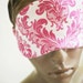 Pink Damask Sleepmask Romantic Elegant All Cotton And Satin Handmade Sleep Mask