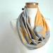 Grey Jersey Scarf with Ojo Print & gold jersey panel