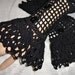Fine Crochet Black Gothic Steampunk Victorian Mourning Noir NeoVictorian Vampire Halloween Lace Wrist Cuffs Vampire Wiccan