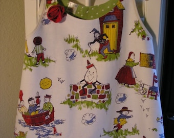 Pretty Pinafore, Vintage Fabric, Size 5