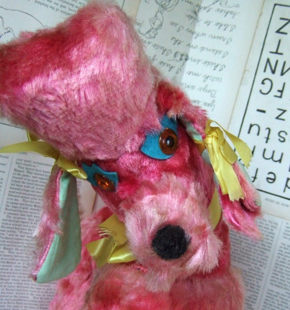 stuffed pink poodle