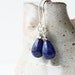 CIJ Sale 20% lapis earrings, blue gemstone teardrop, sterling silver wire wrap- christmasinjuly Christmas In July