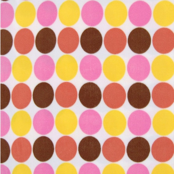 Large Polka-Dot Fleece No Sew Throw Blanket