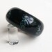 Large black lucite bracelet with real insects