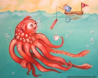 Octopus Dog Art Prints