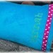 Turquoise and Pink Polka Dot Travel Pillowcase Includes Monogrammed Name