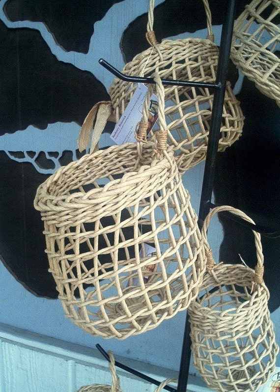 Small Light Brown Onion Basket Pantry storage kitchen