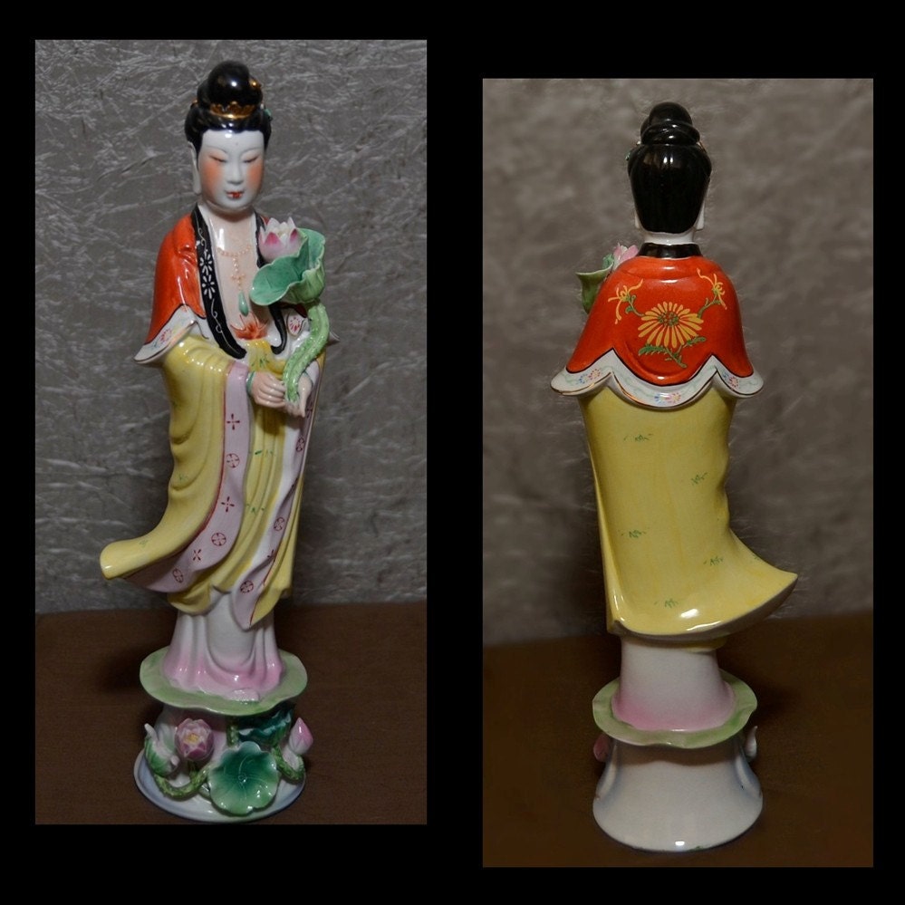 Vintage Kwan/Quan Yin Figurine with Removable Hand Made in