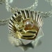 The BIRTH OF VENUS silver and gold pendant with pearl - ready to ship