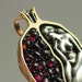 POMEGRANATE silver and bronze garnet pendant