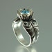 BLUE LOTUS silver ring with Blue Topaz