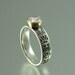 SACRED LAUREL silver and 14K gold White Sapphire engagement ring