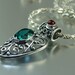 GERTRUDE silver pendant with London Blue Topaz and Garnet