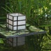 Japanese Floating Lantern, Garden Sculpture, Stained Glass Mosaic, Shoji Candle Holder, Art for Water Gardens, Outdoor Rooms, Home Decor
