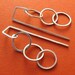 Ring Me Up: Sterling Silver Three Circle Square Wire Hoopy Earrings