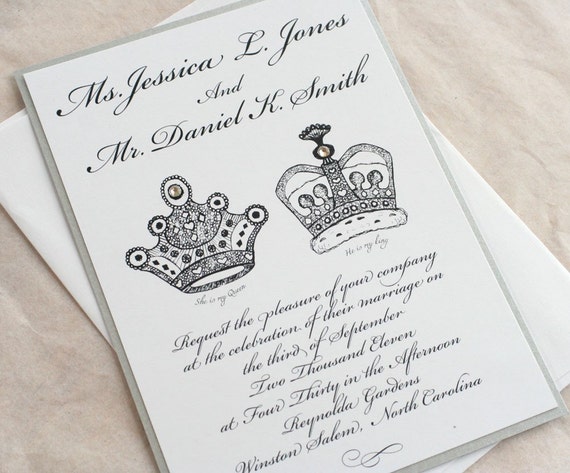 Items similar to Royal Wedding invitation set King and