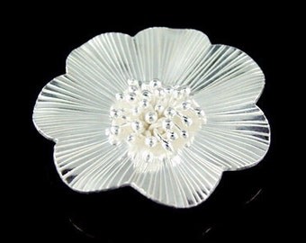 4KH-044 thai karen hill tribe silver 1 wild flower pendants
