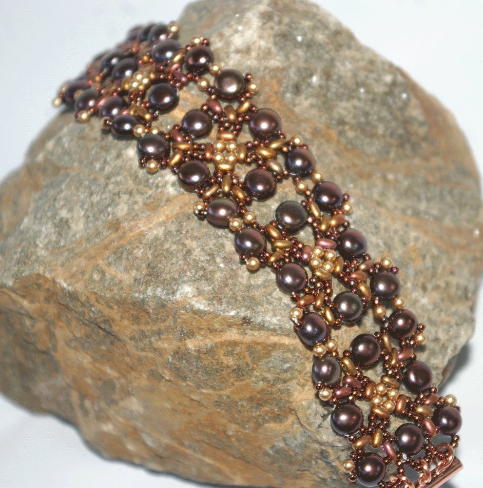 Katya Bead Netted Bracelet Pattern Using Twin Beads