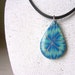 Necklace - Pendant on cord, Cobalt and Mint