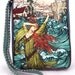 Undine shoulder bag in satin and silk. Teal dupion silk.