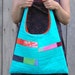 RESERVED for Sarah Powell - Patchwork Handbag - Turquoise and Stitched