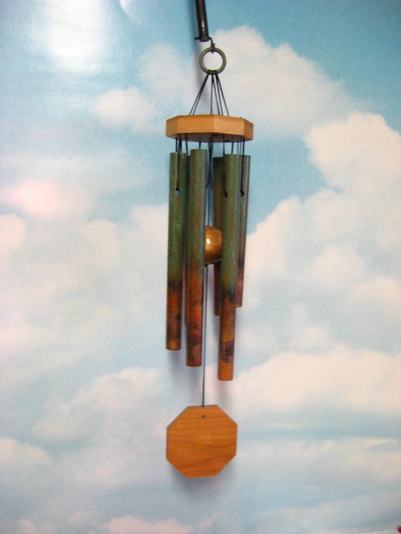 Wind Chime Flame and Oxidized Copper Pipe by Chimescopperdesigns