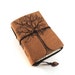 Tree, leather journal, suede, painted