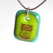Green Owl Pendant. Woodland Jewelry. A fused glass pendant necklace.