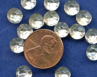RHINESTONES (20) Vintage Glass 7 mm Gold Foil Back LARGE Round cr715 1892
