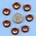 BROWN Vintage Dress Buttons Matching set of 7 Vintage 1940s SQUARE Buttons 3/4 inch size 7304