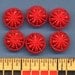 Set of 15 1940s Dress Buttons RED Pierced Design 5/8 inch size 8447