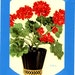 1940's Meyercord Decal Large GERANIUM in POT Florals Flowers X 167-a