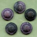 Antique PURPLE Glass Buttons Matching Set of 5 Imitation Fabric Molded Black Glass 1 1/8 inch size 7654