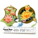 Pair Bridge Tallies ART DECO FLORAL Die Cut With Tassels 8066
