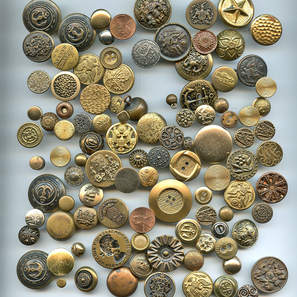 Lot of 200 Vintage Metal Buttons Wholesale Crafters 100