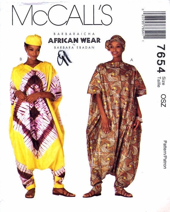 McCall's 7654 Sewing Pattern Barbaraicha African by patternshop