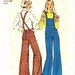 Vintage 1970's RETRO Misses Overalls Simplicity 5890 Sewing Pattern Size 14