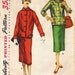 1950s Simplicity 1324 Pattern Womens Two-Piece Suit Jacket Skirt Teen Girls Misses Vintage Sewing Pattern Size 16 Bust 34