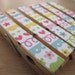 Set of 6 - Decoupaged Clothespins Clips - Colorful Stripes and Flowers and Hearts and Loops