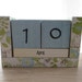 Perpetual Wooden Block Calendar - Spring Awakening - Dandelions and Bunnies