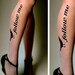sexy, funny and flirty FOLLOW ME twitter TATTOO knee-high socks DEEP MOCHA