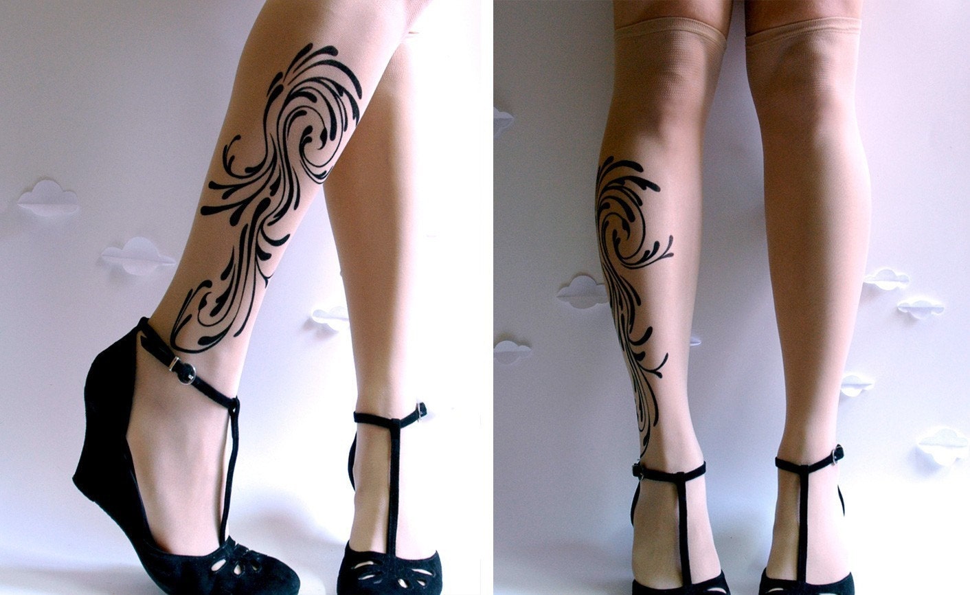 N E W sexy DAYDREAM TATTOO knee-high socks LIGHT by tattoosocks