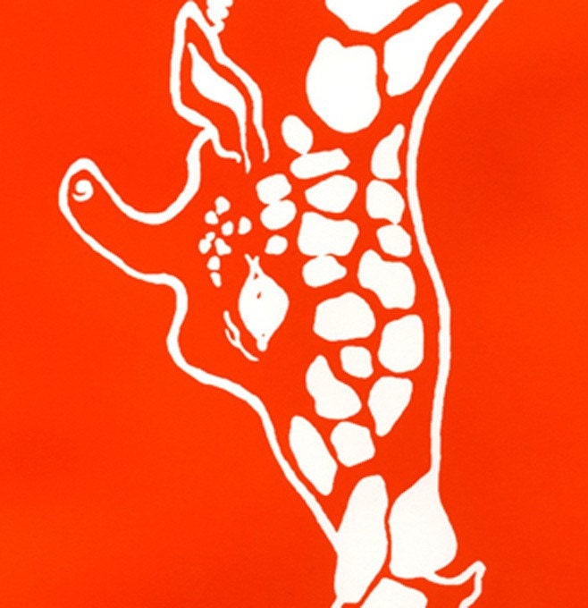 Limited Edition Framed Wall Art Screen Print Giraffes