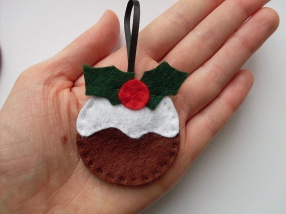 2 Christmas Pudding Ornaments