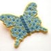 SALE Large Felt Butterfly Brooch, sky blue, sunny yellow, spring