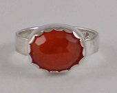 Faceted Carnelian Sterling Ring