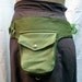 Darkwear Leaf Green Unisex Steampunk Double Hip Bag Holster Utility Belt Pocket Belt w Antique Brass Hardware 40-48 OOAK