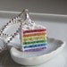 Rainbow Cake Necklace - Food Jewelry