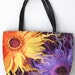 Purple Gerbera Daisy Handbag - "Daisy Yin Daisy Yang" Floral Art Purse